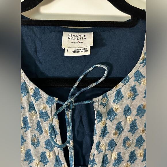 Hemant and Nandita Opal Paisley Peasant Blouse - Picture 7 of 10